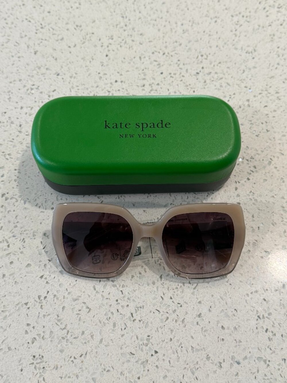 Kate Spade Amaya Sunglasses Taupe Square Frame with Case